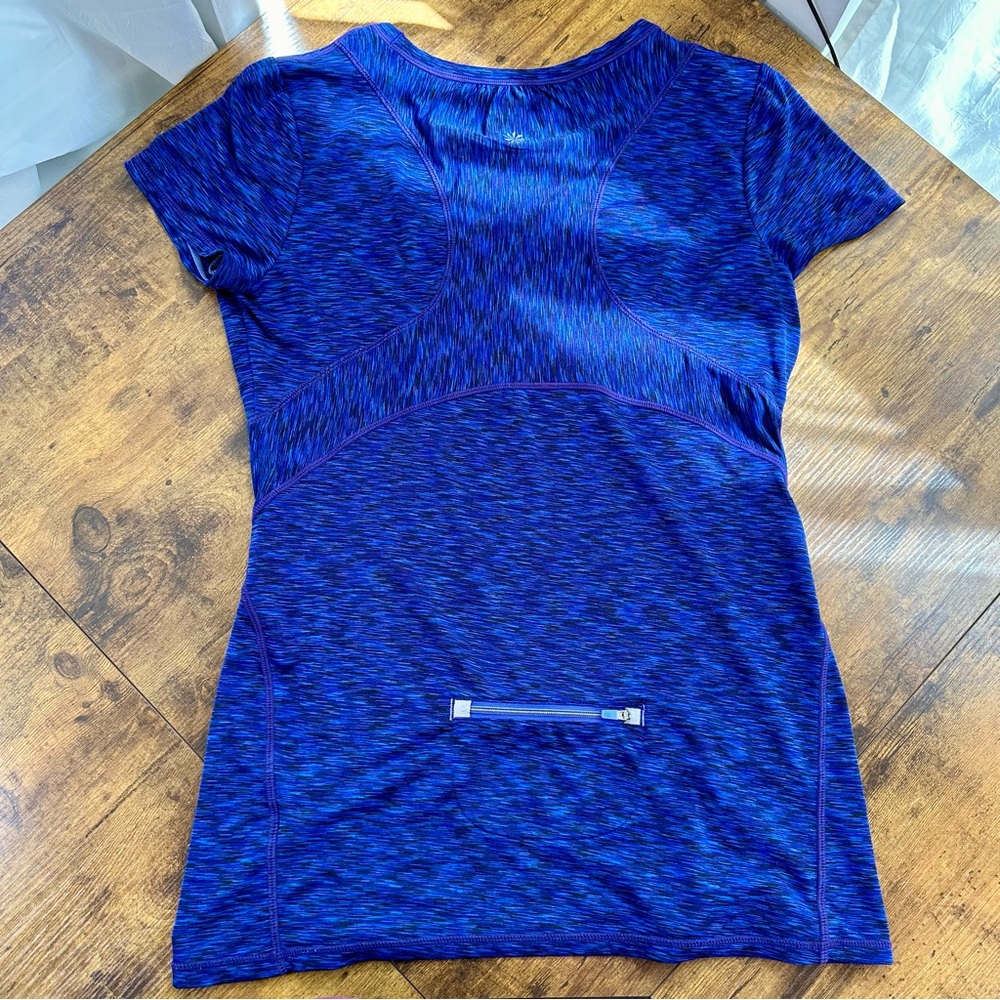 Athleta Purple and Blue Pop Space-Dye Athletic Tee, Small - Picture 4 of 12